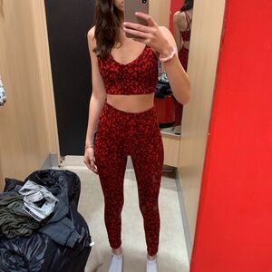 Red and Black cheetah Activewear Set